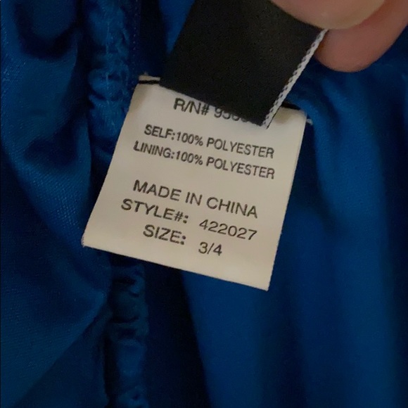 One Shoulder Electric Blue Long Prom Dress - Picture 6 of 6